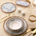 Set da tavola 27 pezzi blu/marrone/porcellana