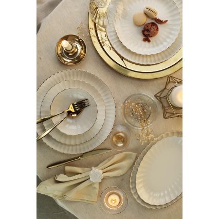 Set da tavola 27 pezzi — bianco/oro, in porcellana
