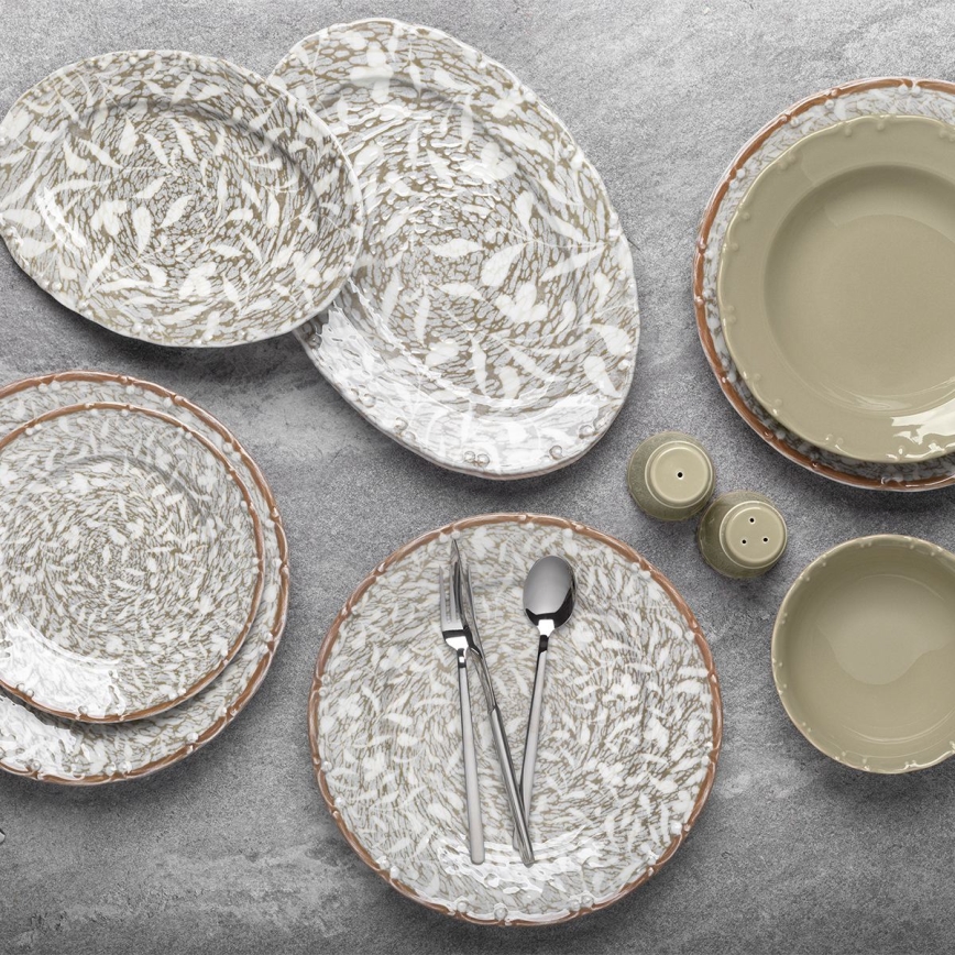 Set da tavola 29 pezzi marrone/verde/porcellana