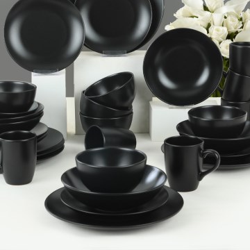 Set da tavola 30 pezzi nero/ceramica