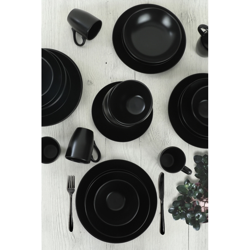 Set da tavola 30 pezzi nero/ceramica