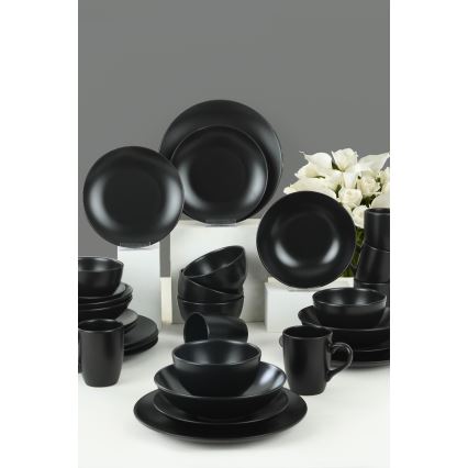Set da tavola 30 pezzi nero/ceramica