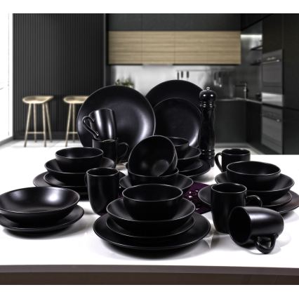 Set da tavola 30 pezzi nero/ceramica