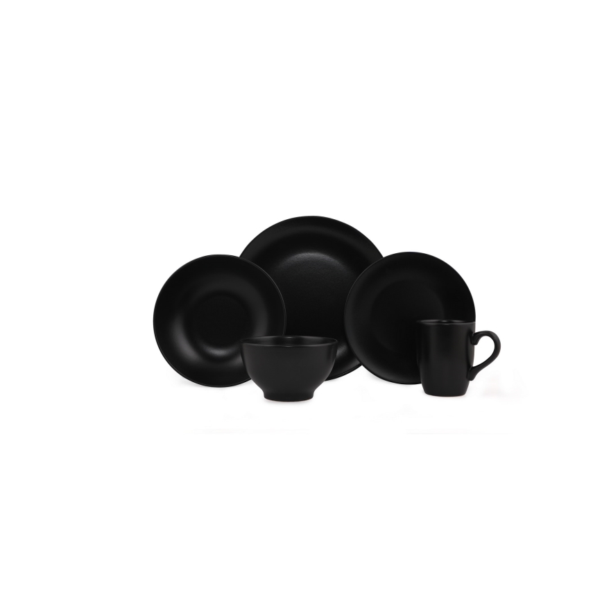 Set da tavola 30 pezzi nero/ceramica