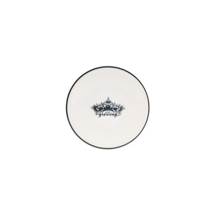 Set da tavola 4 pezzi, nero/bianco, in porcellana