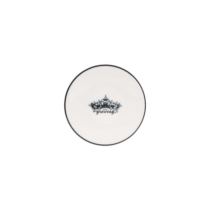 Set da tavola 4 pezzi, nero/bianco, in porcellana