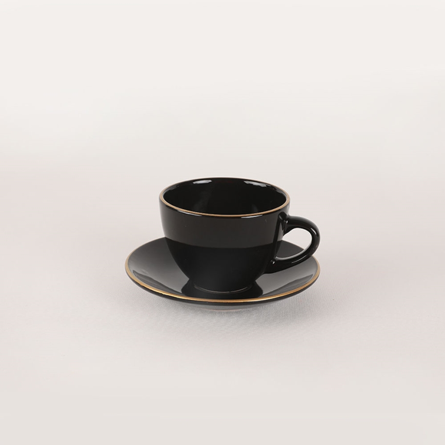 Set da tavola 44 pezzi nero/oro/grès