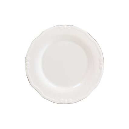 Set da tavola 53 pezzi, bianco/argento, in porcellana