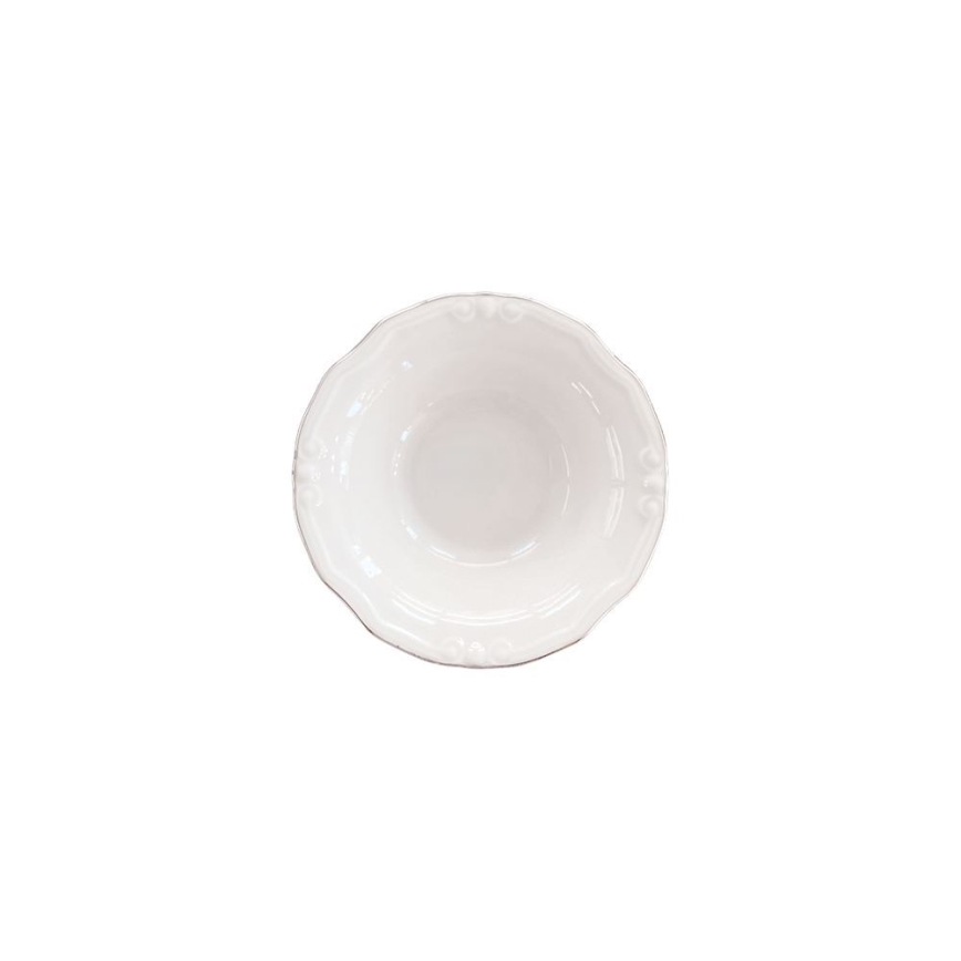 Set da tavola 53 pezzi, bianco/argento, in porcellana