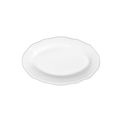 Set da tavola 53 pezzi, bianco/argento, in porcellana