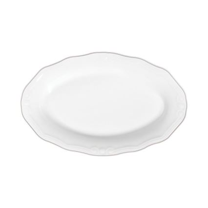 Set da tavola 53 pezzi, bianco/argento, in porcellana