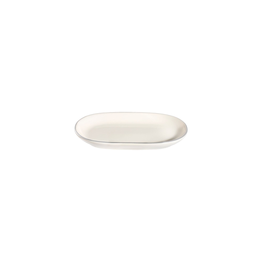 Set da tavola 53 pezzi crema/argento/porcellana
