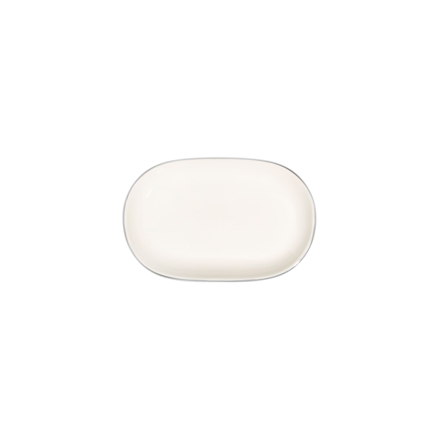 Set da tavola 53 pezzi crema/argento/porcellana