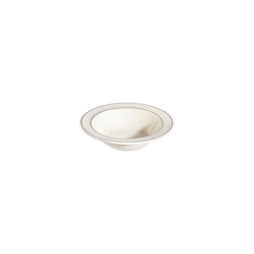 Set da tavola 53 pezzi crema/argento/porcellana