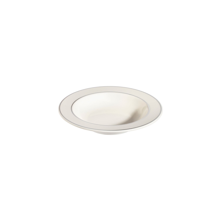 Set da tavola 53 pezzi crema/argento/porcellana