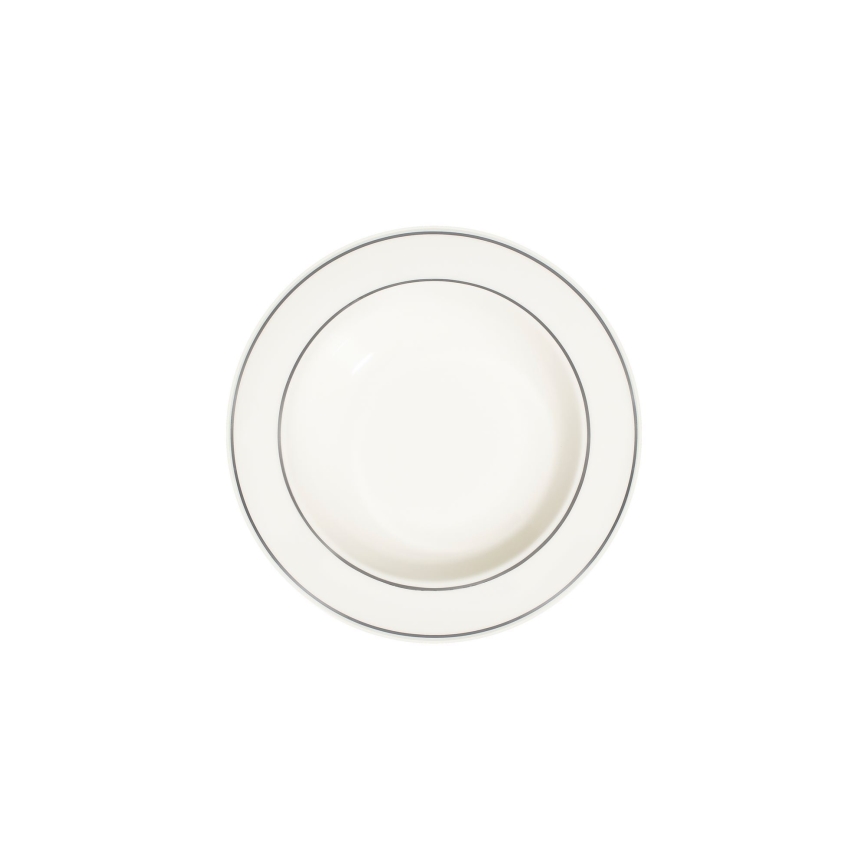 Set da tavola 53 pezzi crema/argento/porcellana