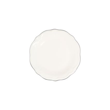 Set da tavola 53 pezzi in porcellana, bianco con dettagli argento