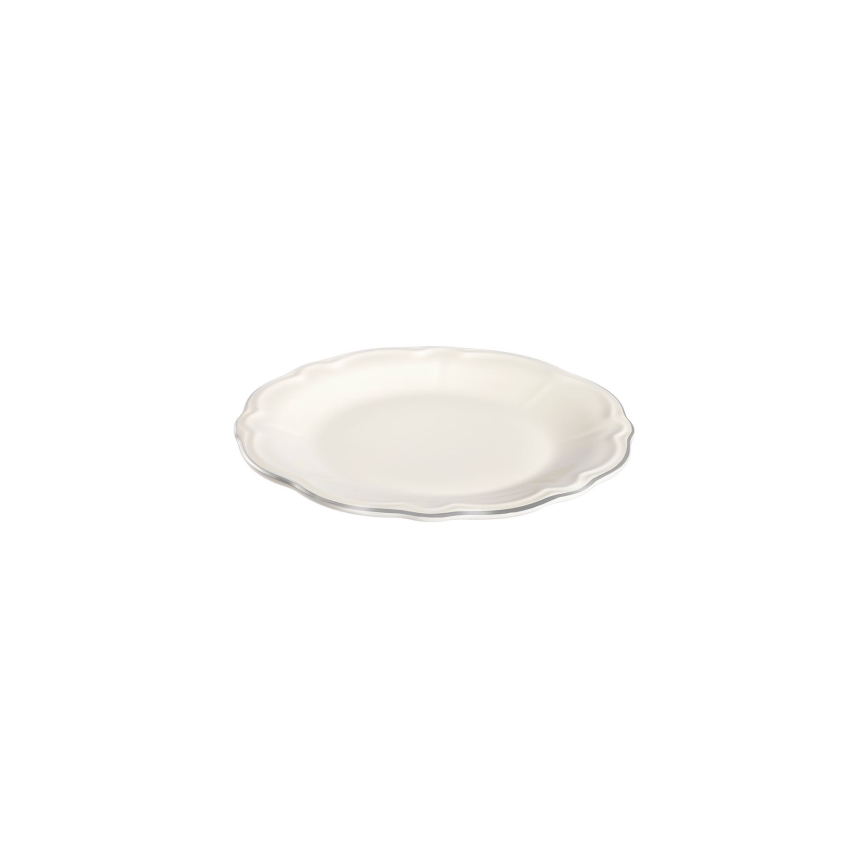 Set da tavola 53 pezzi in porcellana, bianco con dettagli argento