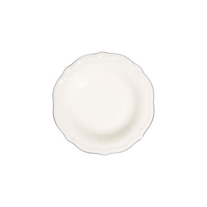 Set da tavola 53 pezzi in porcellana, bianco con dettagli argento