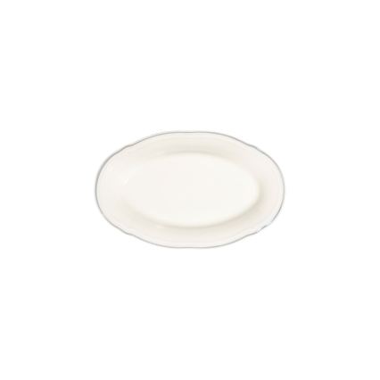 Set da tavola 53 pezzi in porcellana, bianco con dettagli argento
