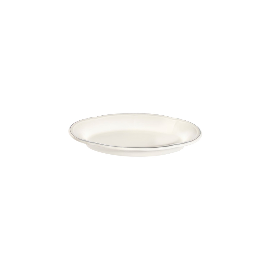 Set da tavola 53 pezzi in porcellana, bianco con dettagli argento