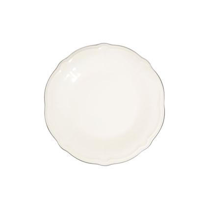 Set da tavola 53 pezzi in porcellana, bianco con dettagli argento