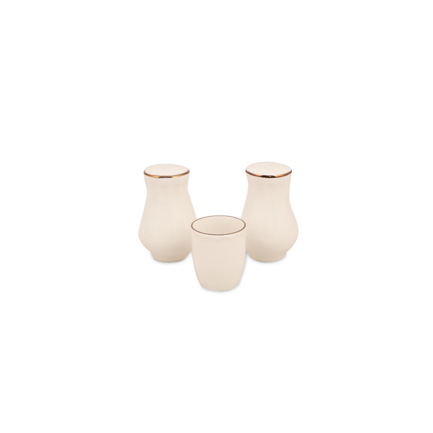 Set da tavola 83 pezzi, bianco/rame/porcellana
