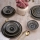 Set da tavola in ceramica 24 pezzi, nero/marrone