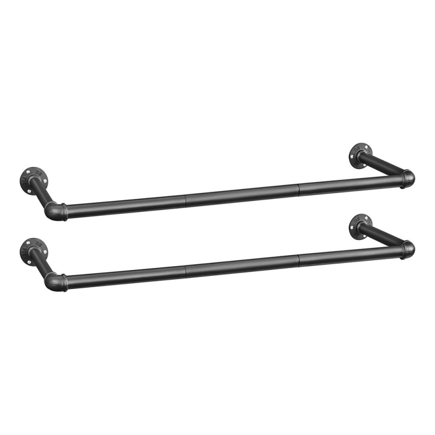Set di 2 appendiabiti da parete per grucce LINEA, nero