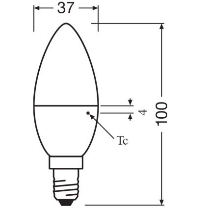Set di 2 lampadine LED B38, attacco E14, 4,9 W, 230 V, 2700 K - Osram