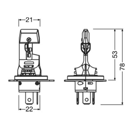 Set di 2 lampadine LED per auto NIGHT BREAKER SPEED H4 P43T/14W/12V 6000K - Osram