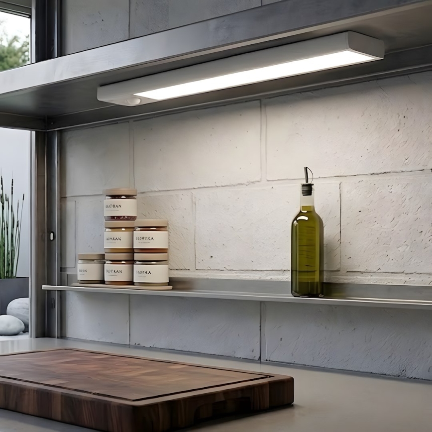 Set da 2 luci LED ricaricabili per mobili con sensore di movimento e crepuscolare VIRO LED/1,2W/3,7V 800 mAh 3000/4000/6500K 30 cm bianco