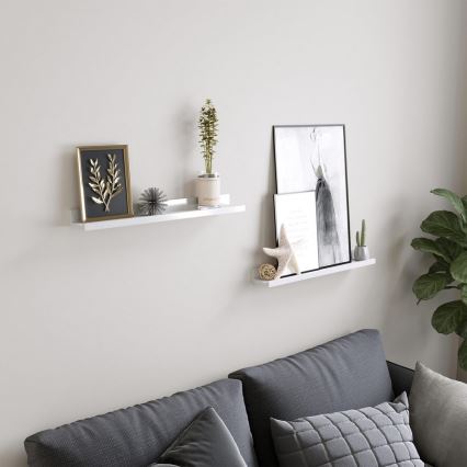Set di 2 mensole da parete SHELFY bianche