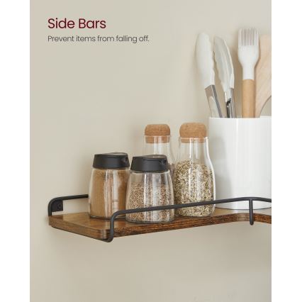 Set di 2 mensole da parete SHELFY, marrone/nero