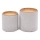 Set di 2 pouf AVIKO, Ø 38/45 cm, grigio/beige