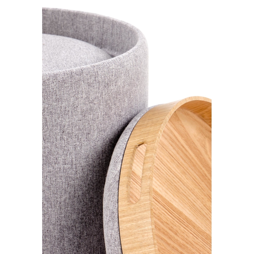 Set di 2 pouf AVIKO, Ø 38/45 cm, grigio/beige