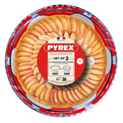 Set di 2 stampi per crostata PYREX, diametri 26 e 28 cm