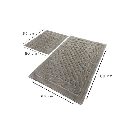 Set di 2 tappetini da bagno BAMBI 60/100 cm beige