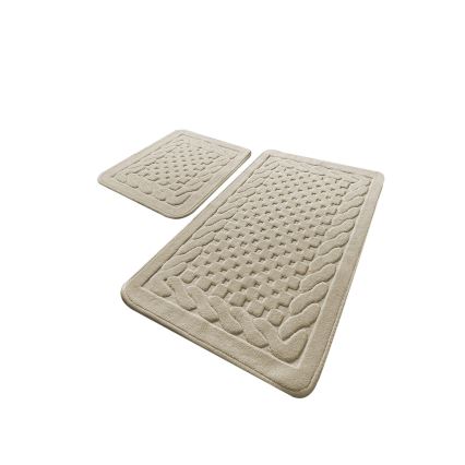 Set di 2 tappetini da bagno BAMBI 60/100 cm beige