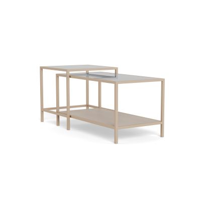 Set di 2 tavolini da salotto SARON 90x50 cm, grigio/trasparente