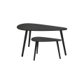 Set di 2 tavolini da salotto SOLE 60/80x30/40 cm nero