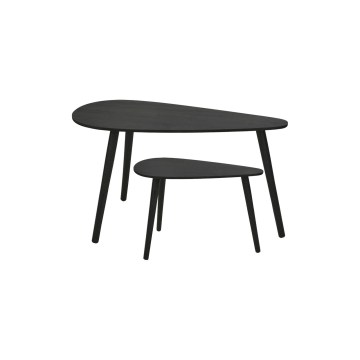 Set di 2 tavolini da salotto SOLE 60/80x30/40 cm nero