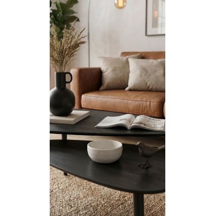 Set di 2 tavolini da salotto SOLE 60/80x30/40 cm nero
