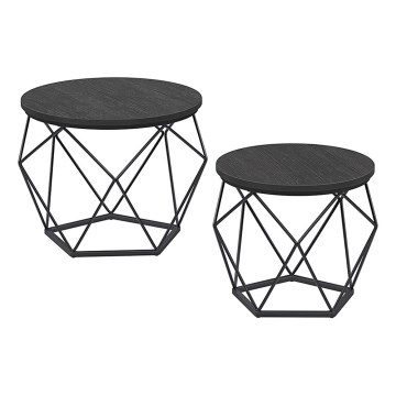 Set di 2 tavolini da salotto TALIA neri