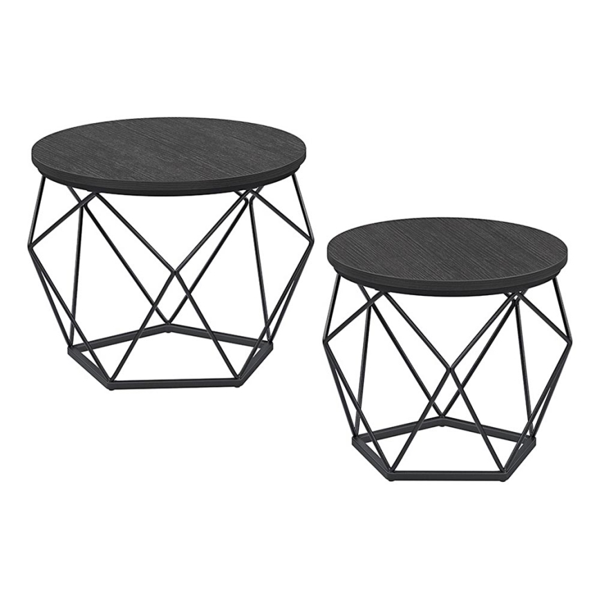 Set di 2 tavolini da salotto TALIA neri