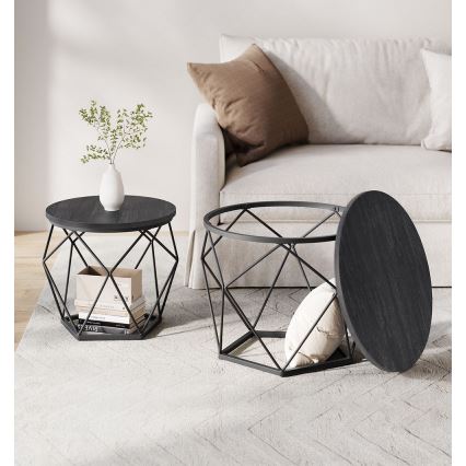 Set di 2 tavolini da salotto TALIA neri