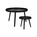 Set di 2 tavolini da salotto VERDE Ø 60/38 cm, neri