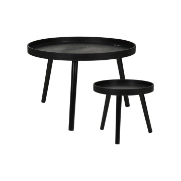 Set di 2 tavolini da salotto VERDE Ø 60/38 cm, neri