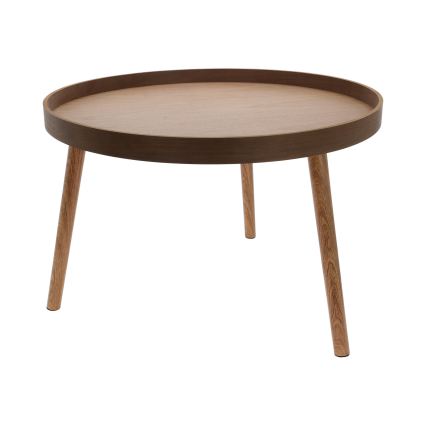 Set di 2 tavolini da salotto VERDE Ø 60/38 cm noce