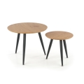 Set di 2 tavolini da salotto ZENYA, rovere/nero